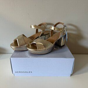 NIB Aerosoles Cosmos Soft Gold Leather 7.5 M